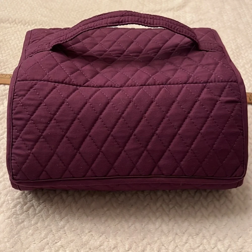 Purple Quilted Roll Out MakeUp Travel Bag